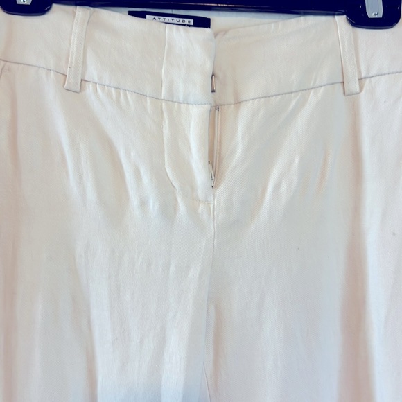 Size US2 Attitude by Jay Manual Women's Linen White Pants with Pockets - Picture 4 of 16
